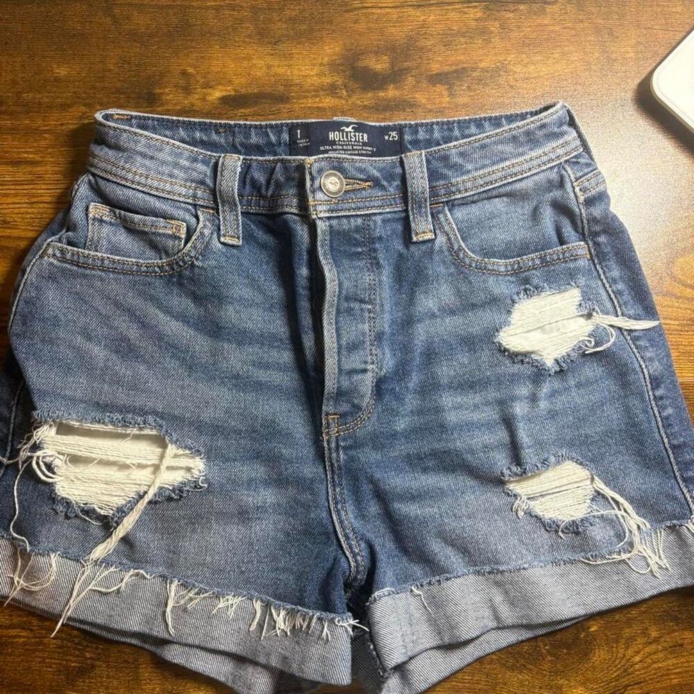Hollister blue denim shorts